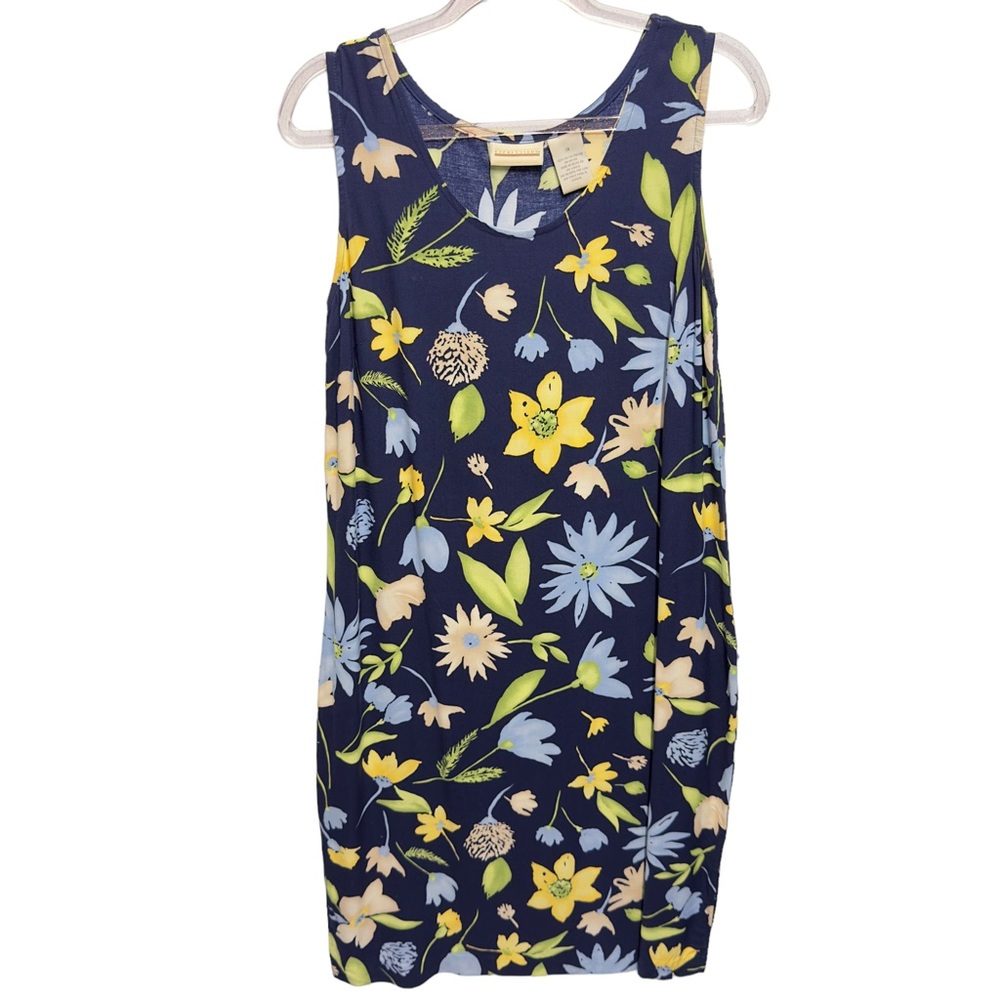 90s Y2K Pure Rayon Hawaiian Wild Flower Leafs Vines Novelty Shift Dress
